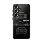 RX-7 Blueprint Phone Case | JDM Car Silhouette Tough Cover