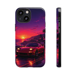 FD RX-7 Retro Sunset Sports Car Tough Case | Neon Vaporwave Beach Drive