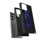 Glitch Wolf Howl Art Tough Phone Case - Blue Violet