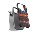 Orange Supra Phone Case, Neon City Night JDM Sports Car Tough Cover