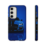 Blue Mustang Art Phone Case, GT500 American Muscle Car Tough Cover for Men
