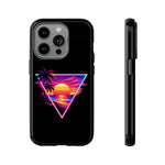 Synthwave Sunset Triangle Phone Case Retro Vaporwave Case