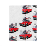 1955 Thunderbird Red Microfiber Throw Blanket Classic Car Gift