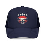 Canoe Sunset Foam Trucker Hat Moon Phases Lake Camping Outdoors Snapback Fishing Hat