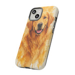 Golden Retriever Watercolor Art Tough Phone Case - Dog Portrait
