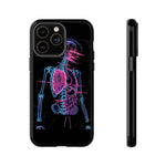 Neon Anatomical Skeleton Phone Case | Internal Displacement Art