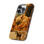 Sleeping French Bulldog with Croissants phone case | cute bakery scene