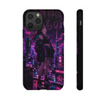 Anime Girl Neon City Tough Phone Case Cover Gift
