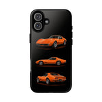 C3 Corvette Art Phone Case Orange, Three-View Vector Cover, Gift