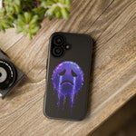 Glitch Sad Face Phone Case, Anime Melt Static Tough Cover