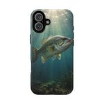 Largemouth Bass Phone Case, Sunlit Underwater Tough Cover, Gift