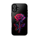 Glitch Rose Neon Phone Case Vaporwave Tough Cover
