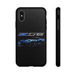 Blue C7 Z06 Sports Car Tough Phone Case Track Style Cover Gift