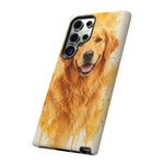 Golden Retriever Watercolor Art Tough Phone Case - Dog Portrait