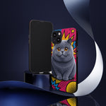 British Shorthair Round Pop Art Tough Phone Case