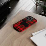 Scottish Terrier Silhouette Plaid Art Tough Phone Case