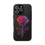 Glitch Rose Neon Phone Case Vaporwave Tough Cover