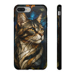Stained Glass Cat Phone Case, Lead Line Art Cover, Gift
