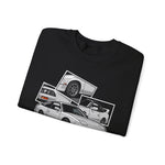 180SX JDM Drift Car White Classic Turbo Coupe Graphic Crewneck Sweatshirt