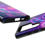 Neon Dolphin Ocean Vaporwave Art Tough Phone Case