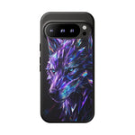 Holographic Wolf Phone Case, Fractured Prism Iridescent Cover