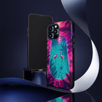 Neon Flamingo Pool Vaporwave Art Tough Phone Case