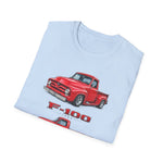 Red 1955 F100 Vintage Truck T-Shirt | Classic Trio Pickup Design