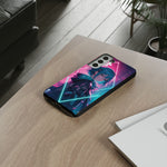 Anime Girl Phone Case Teal, Neon Kanji Calm Gradient Tough Cover