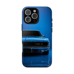 Muscle Car Phone Case Blue 68 Charger RT, Retro Tough Cover for Men