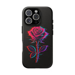 Glitch Rose Neon Phone Case Vaporwave Tough Cover