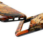 Ramen Cat Phone Case, Slurping Noodles Folk Art Cover, Gift
