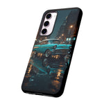 Vintage Teal 1957 Bel Air Classic Car Tough Case | Retro Rainy City Phone Cover