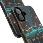 Vintage Teal 1957 Bel Air Classic Car Tough Case | Retro Rainy City Phone Cover