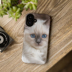 Ragdoll Kitten Phone Case, Blue Eyes Macro Portrait Cover, Gift