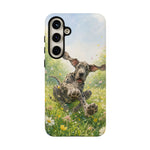 Playful Dog in Meadow Great Dane phone case | Puppy Art Tough Cover