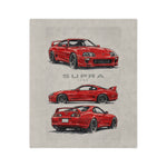 Red 1994 Supra Sketches Velveteen Blanket | Car Illustration Throw
