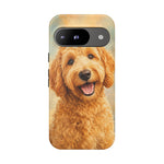 Goldendoodle Fluffy Curls Portrait Art Tough Phone Case