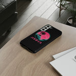 Retro Vaporwave Tropical Sunset phone case | Paradise Japanese text