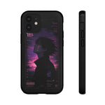 Melancholy Data Poster Phone Case, Glitch Anime Sky Tough Cover