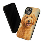 Goldendoodle Fluffy Curls Portrait Art Tough Phone Case
