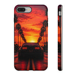 Matte Black MK4 Supra Sunset Tough Phone Case - Palm Silhouette