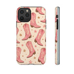 Pink Cowboy Boots phone case | Western pattern | Pastel stars