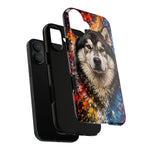 Alaskan Malamute Portrait Tough Phone Case - Vivid Paint Splatter