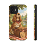 Cocker Spaniel Picnic Scene phone case | vintage dog art