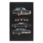 1966 GTO Black Hardtop Banner 34x56 Garage Man Cave Wall Decor Car Guy Gift