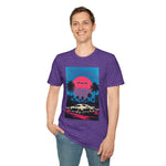 1994 Supra MK4 Cyan Magenta Retrowave Beach Sunset T-Shirt JDM Fan Gift