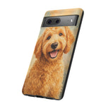 Goldendoodle Fluffy Curls Portrait Art Tough Phone Case