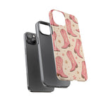 Pink Cowboy Boots phone case | Western pattern | Pastel stars