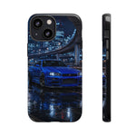 Skyline GT-R R34 Bayside Blue Tokyo Night Art Tough Phone Case