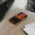 Black Impala Lowrider Sunset Tough Phone Case - Palm Silhouette